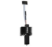 Hotend All-Metal Upgraded para Bambu Lab P1S/P1P: 0,6 mm Hotend con boquilla de acero endurecido, calentador de cerámica de 24 V 48 W y termistor de alta temperatura - Hotend de repuesto para