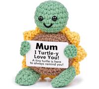 HOTENEAIRE Regalos para cumpleaños de mamá, tortuga de ganchillo hecha a mano, regalos únicos para el día de la madre, Navidad, cumpleaños para mamá de hija/hijo, bonito apoyo emocional para madre