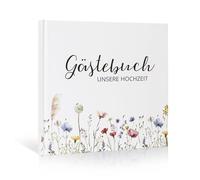 Hoterchics Libro de visitas para bodas, cumpleaños, baby shower y bautizos, 23 x 23 cm, libro de visitas Geust Book con 72 páginas en blanco, libro de visitas de alta calidad, tapa dura para buenos