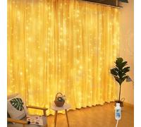 Hoteril Cortina de Luces, Cortina LED con USB 8 Modos 3 m *3 m 300 LED, Cadena de Luces Decoración para Interior Habitación, Casa, Fiestas, Bodas, Año nuevo