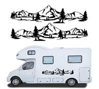 HOTEU Calcomanías decorativas de vinilo para autocaravanas, furgonetas y caravanas, diseño de montaña, accesorios laterales de carrocería de coche