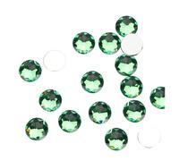 Hotfix Pedrería Apliques de piedras redondas colores sin fijación en caliente, con parte trasera plana, for accesorios ropa y vestidos(Green,20mm 50pcs)