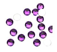 Hotfix Pedrería Apliques de piedras redondas colores sin fijación en caliente, con parte trasera plana, for accesorios ropa y vestidos Para artesanía(Deep purple,16mm 80pcs)