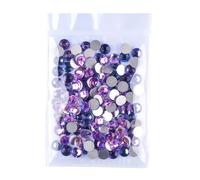 Hotfix Pedrería Cristal AB Glitter Rhinestone Glass Non Hotfix Rhinestones Flatback Diamond Nail Art Decoraciones(Dream Lavender,SS40-144pcs)