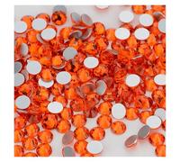Hotfix Pedrería Diamantes de imitación cristal con parte trasera plana, base plateada brillante, sin fijación por calor, for maquillaje y uñas, SS3-SS50 para Bricolaje(Orange,SS4-1440Pcs)