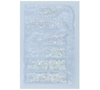 Hotfix Pedrería Mezcla luminosa fluorescente SS6-SS20, sin fijación por calor, diamantes de imitación neón, decoraciones noctilucentes for uñas(White AB,Packing 2 10gram)