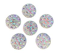 Hotfix Pedrería Piedras de cristal redondas resina AB con parte trasera plana, sin fijación por calor, for manualidades bricolaje(20mm 10pcs)