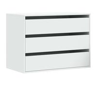 Hothingwell Cajonera Esquina Madera Ingenieria Blanca 80x41x58 cm | 3 Cajones, Amplio Almacenaje, Superficie para Exhibicion, Incluye Fijacion a Pared