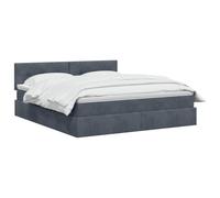 Hothingwell Cama con Almacenamiento Gris Oscuro 140x200 cm Terciopelo | Elevacion hidraulica, espacio para sabanas, diseno minimalista, facil limpieza