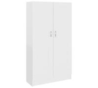 Hothingwell Librería Madera Contrachapada Blanca 82,5x30,5x150 cm | 4 Compartimentos, 2 Puertas, Almacenaje para Libros y DVD, Fácil Limpieza
