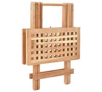 Hothingwell Mesa Auxiliar Plegable De Madera Maciza De Nogal 50x50x49 Cm | Diseño De Enrejado, Ahorra Espacio, Ya Montada, Ideal Para Bebidas Y Libros