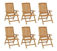 Hothingwell Sillones plegables reclinables de madera de teca maciza, 6 | Respaldo ajustable de 6 posiciones, función plegable, asiento con listones, reposabrazos curvados, máx 110 kg