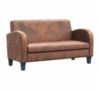 Hothingwell Sofa 2 Plazas Ante Sintetico Marron | Estructura Madera Maciza, Espuma Extra Gruesa, Diseno Clasico, Montaje Facil