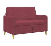 Hothingwell Sofa con Almacenamiento Rojo Vino 122 cm Poliester | Funda Quita y Pon, Asiento Levadizo, Marco Metal y Madera, Patas Marrones