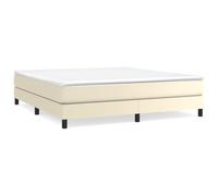 Hothingwell Sommier Cama Cuero Sintetico Crema 180x200 cm | Patas robustas, listones madera contrachapada, facil limpieza, soporte estable
