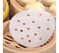 Hothotgirl 250 unidades de papel Dim Sum como base para vaporizadores de bambú, freidora de aire caliente, revestimiento de airfryer para cocinar al vapor, antiadherente, papel de horno redondo, papel