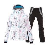 HOTIAN Traje de nieve para mujer, resistente al agua, a prueba de viento, invierno, cálido, nieve, esquí, para senderismo, escalada, snowboard aislado SMN, 2colorful+negro, XL