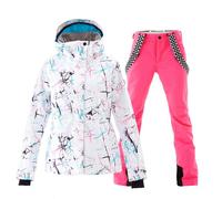 HOTIAN Traje de nieve para mujer, resistente al agua, a prueba de viento, invierno, cálido, nieve, esquí, para senderismo, escalada, snowboard aislado SMN, 2colorful+rosa, M
