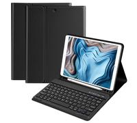 HOTLIFE Funda con Teclado para iPad 10.2 9th Gen 2021/iPad 8th 2020/iPad 7th 2019, Español Ñ con Inalámbrico Desmontable Teclado (QWERTY) para iPad Pro 10.5 2017/iPad Air 3 2019(Negro)