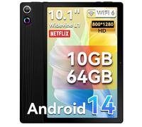 HotLight Tablet 10 Pulgadas, Android 14 Tablet con Reconocimiento Facial, Spiritual Aura, Octa-Core y USB OTG, WideVine L1, WiFi6, BT 5.3, 10GB+64GB(TF 1TB), 5000mAh(Negro)