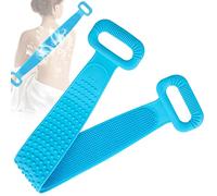 HOTLIKE Cepillo Corporal de Silicona 90CM Ampliado, Cepillo Exfoliante Corporal, Cepillo Espalda Ducha, Cepillo Seco Cepillo Corporal de Ducha de 2 Cara para Exfoliación Limpieza y Masaje (Azul 90cm)