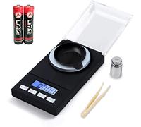 Hotloop Báscula Precision 50 X 0.001g Milligram Scale Digital Minigramas Scale Escala de Bolsillo - Escala de Pocket Laboratorio con Pinzas Calibración Peso y Platillo de Pesaje, Batería Incluida