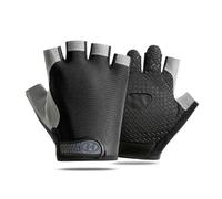 HOTMNTY Guantes de Ciclismo con Medio Dedo, Guantes Deportivos Sin Dedos Antideslizante Transpirable para Hombre y Mujer, para Bicicleta Carretera, Acampar, Entrenamiento, Remo, 1 Par (Negro, M)