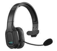 HOTOIQ Auriculares Bluetooth para conductores de camiones, auriculares inalámbricos de un solo oído con micrófono con cancelación de ruido, botón de silencio, llamadas manos libres, batería de 60