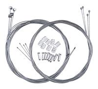 Hotop 2 Set Cable de Freno de Bicicleta de Montaña Alambre de Cable de Engranaje y Kit de Abrazaderas de Extremos de Cable