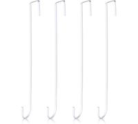 Hotop - Ganchos para coronas de puerta de 38 cm, colgadores de acero para coronas, toallas o ropa, soporte superior de puerta para decoraciones de Navidad, Halloween o entrada, blanco, set de 4