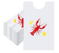 Hotop Paquete de 50 baberos de langosta baberos de cangrejo de cangrejo de plástico desechables baberos de cangrejo de río hervir suministros de fiesta de cangrejo de cangrejo de cangrejo baberos para