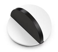 Hotop Tope de Puerta de Acero Inoxidable Pulido de Pegamento Tope Adhesivo de Puerta Ovalado Montado en Suelo Protector de Pared Media Luna Protección para Piso Vidrio(Blanco,1 Pieza)