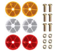HotoPink 6 reflectores redondos para atornillar, diámetro de 60 mm, color naranja con certificado E, reflectores laterales para coches, camiones, vehículos y caravanas