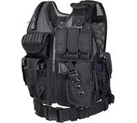 Hotour Equipo militar Air Gun Chaleco táctico Chalecos de protección para hombre para acampar al aire libre Caza Pesca Senderismo Airsoft War Game Combat Training CS Paintball Shooting Chalecos