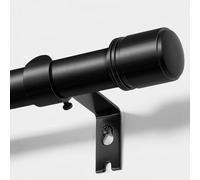 HOTOZON Barra Cortinas Negra 80-148 cm, Barras de Cortina Extensibles de 25 mm para Ventanas, Barra Cortina Decorativas con Remates con Tapón para Dormitorio, Salón