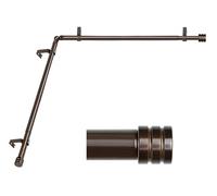 HOTOZON Juego de barras de cortina de esquina resistentes de 1 pulgada, barra telescópica de 36 a 72 pulgadas, bronce antiguo, remates de tapa de extremo