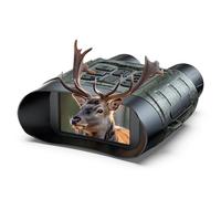HOTPEAK Binoculares Visión Nocturna, 112 MP 4K Binoculares Nocturnos con Zoom 12X & Recargables Batería 5000mAh, Tarjeta de 64GB Incluida, Visión Infrarroja, Caza, Camping & Seguridad