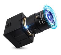 Hotpet Cámara USB de 5 MP de 2,8 a 12 mm, lente varifocal HD 2592 x 1944, 15 fps, sensor Aptina cámara web con mini funda de aluminio, cámara web de transmisión para Raspberry PI, Plug & Play