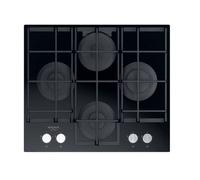 HOTPOINT HAGS61FBK Cocina A Gas De Vidrio Negro 60 CM 4 Quemadores