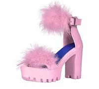 HOTRA Sandalias de Cuña de Mujer Tacones Gruesos de Plataforma Esponjosa con Correa Vestido de Moda Bombas Sexy Zapatos (Color : Pink, Size : 40 EU)