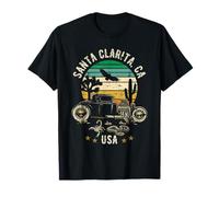 Hotrod de Santa Clarita, California, EE. UU., diseño Retro de Puesta de Sol Camiseta