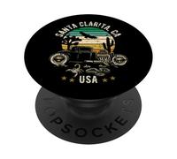 Hotrod de Santa Clarita, California, EE. UU., diseño Retro de Puesta de Sol PopSockets PopGrip Adhesivo