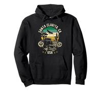 Hotrod de Santa Clarita, California, EE. UU., diseño Retro de Puesta de Sol Sudadera con Capucha