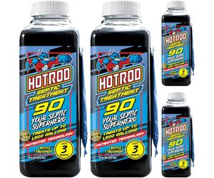 Hotrod Septic Tratamiento de tanques - Suministro de 12 meses extiende la vida útil del sistema séptico y evita costosas reparaciones, grado industrial, fácil de usar (12 meses, 4.00, unidades)