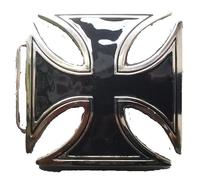 hotrodspirit - Hebilla de cinturón de cruz de malta, color negro, torre cromada rock bike, multicolor, Talla única