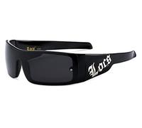 hotrodspirit LOCS - Gafas de sol para hombre con texto en blanco, Negro , Talla única