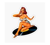 hotrodspirit - Mini adhesivo pin up y disco 33t adhesivo Retro Style 50