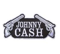 hotrodspirit - Mini parche Johnny Cash y 2 pistolas de 7 cm, color negro y blanco
