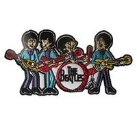 hotrodspirit - Parche Beatles de 4 niños, ropa azul, 12,5 x 6,5 cm, parche termoadhesivo