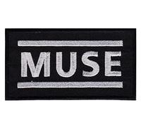 hotrodspirit - Parche del grupo Muse negro y blanco Pop Rock 9 x 5 cm, parche termoadhesivo